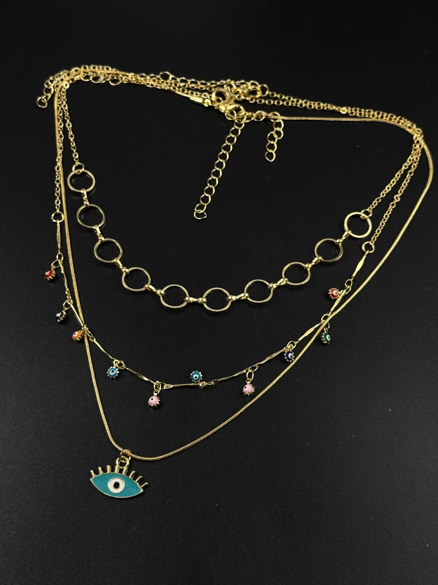 Golden Layered Evil Eye Necklace