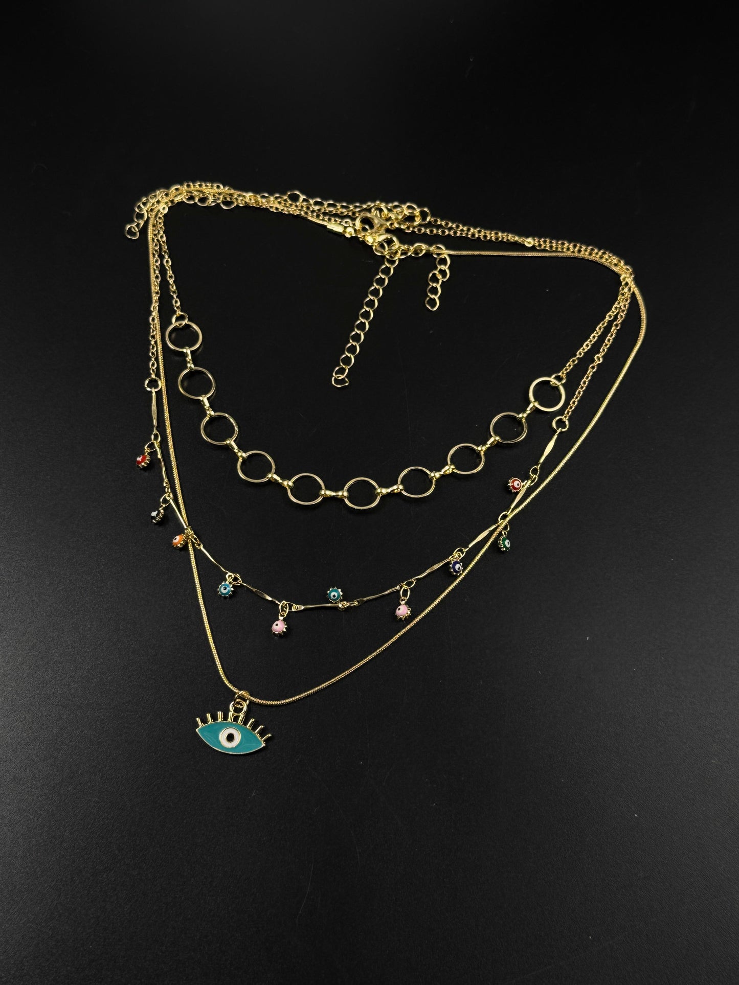 Golden Layered Evil Eye Necklace