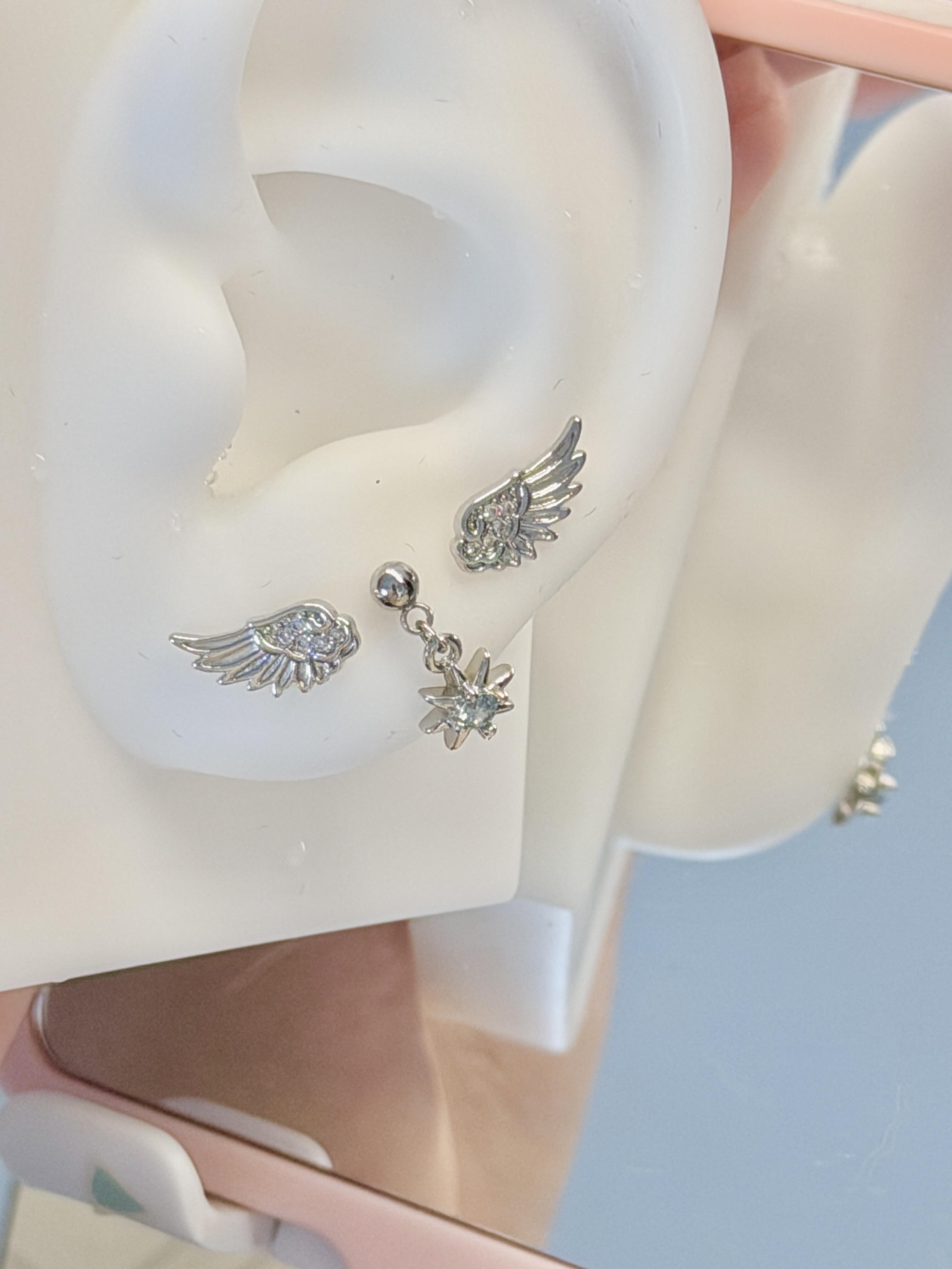 Silver Celeste Triple Lobe Earring Stack – Rera