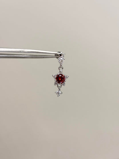 Red Starfall Lobe Earrings