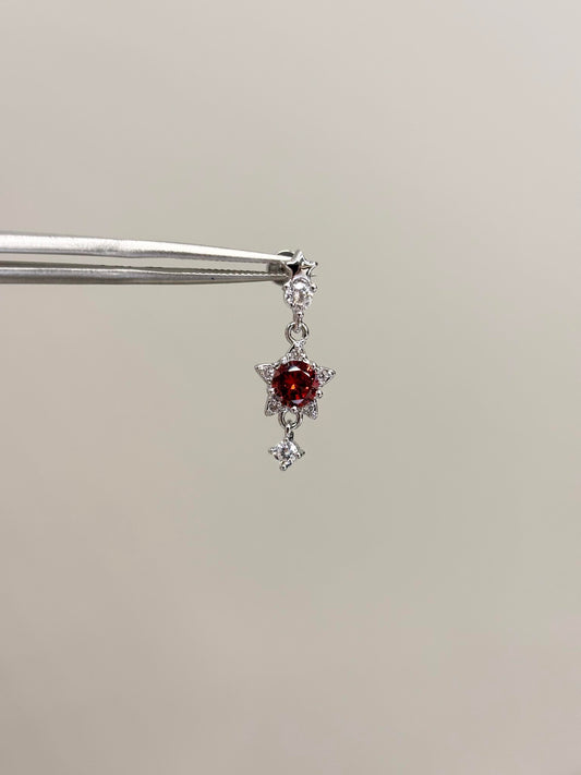 Red Starfall Lobe Earrings