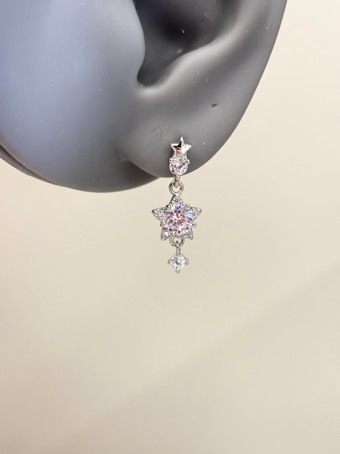 Pink Starfall Lobe Earrings