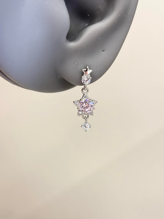 Pink Starfall Lobe Earrings