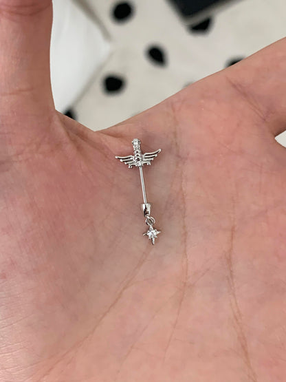 Blue Divine Crusader Vertical Helix Earring