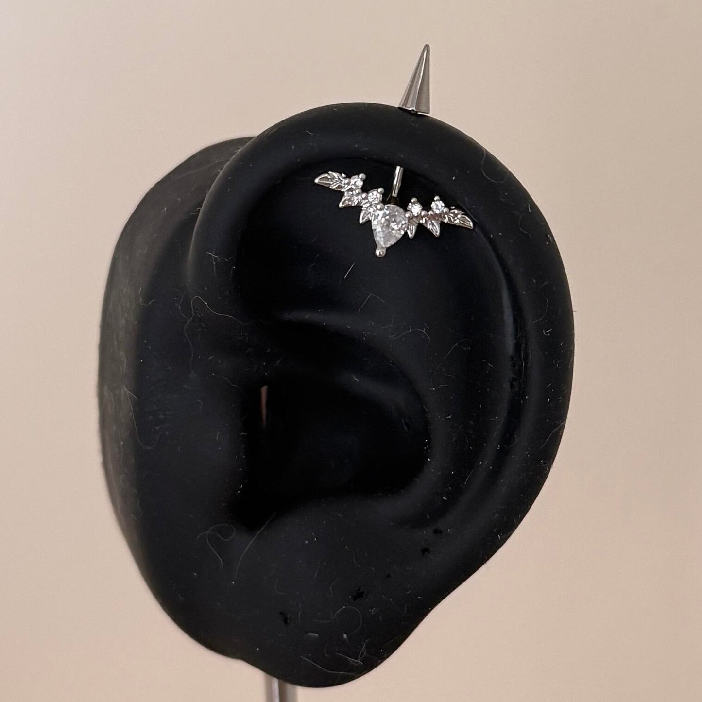 Winged Whisper Zircon Cartilage Stud