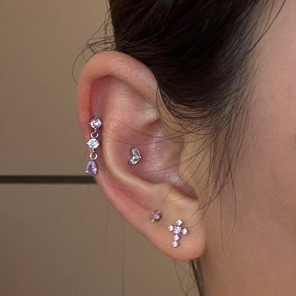 Delicate Zircon Ear Piercing Set
