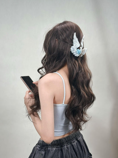 Ribboned Angel Wings Hair Clip