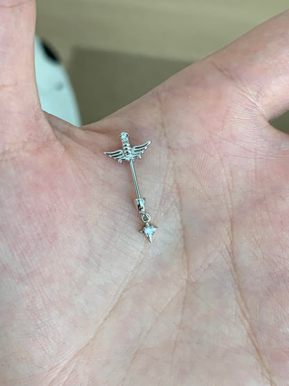Blue Divine Crusader Vertical Helix Earring