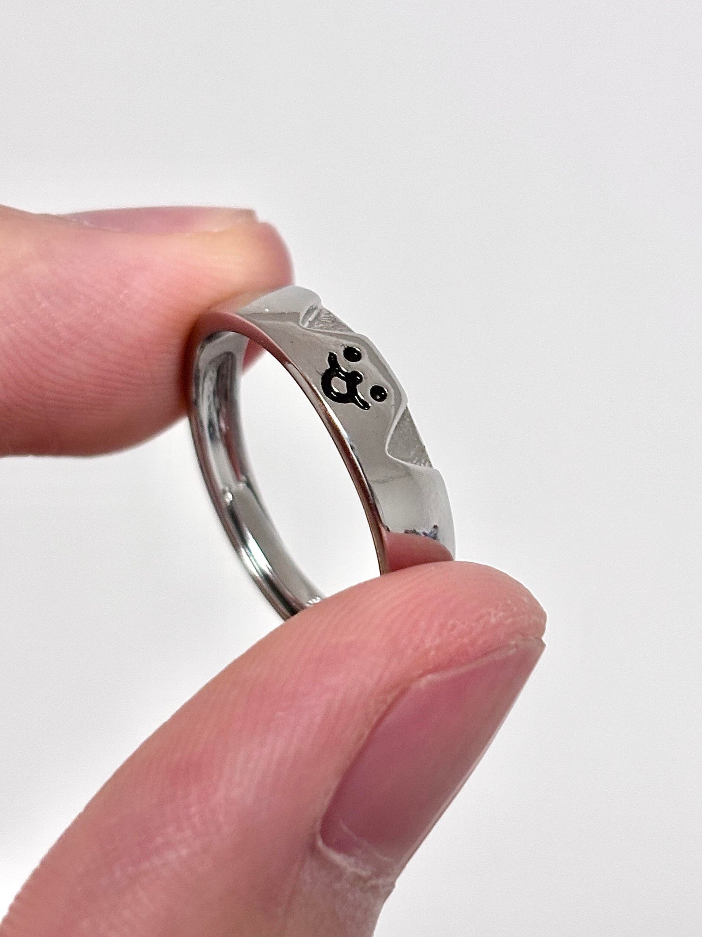 Silver Kitty & Pup Ring