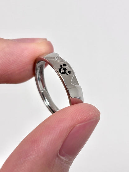 Silver Kitty & Pup Ring