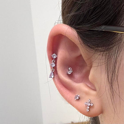 Delicate Zircon Ear Piercing Set
