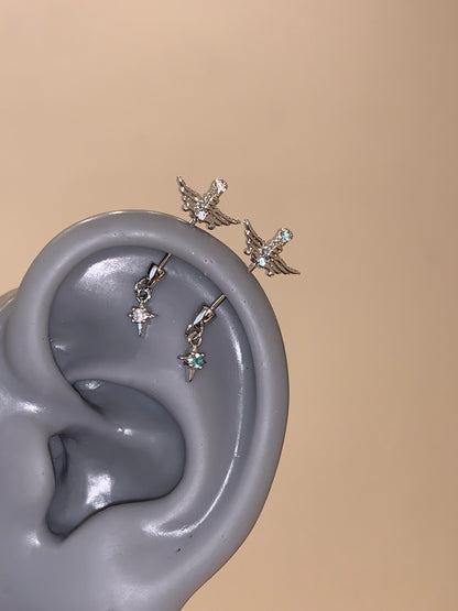 Blue Divine Crusader Vertical Helix Earring