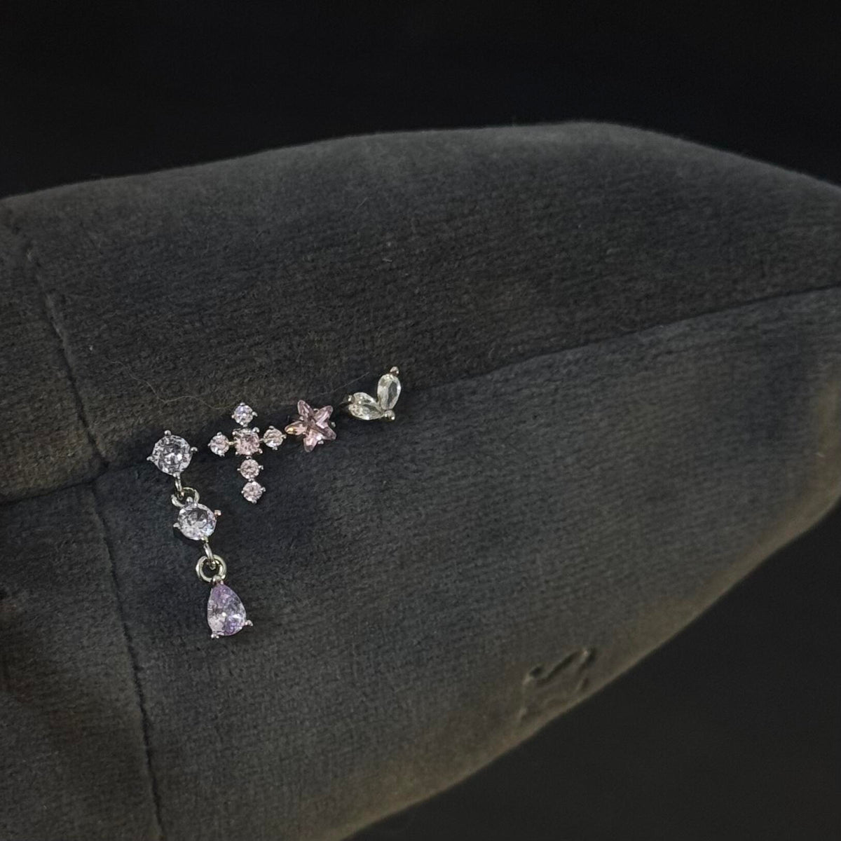 Delicate Zircon Ear Piercing Set