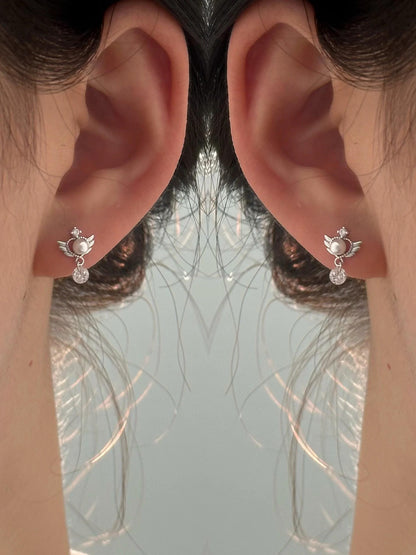 Clow Wing Pearl Drop Earring