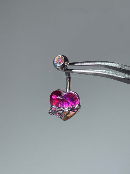 Pink Thorne Belly Button Ring