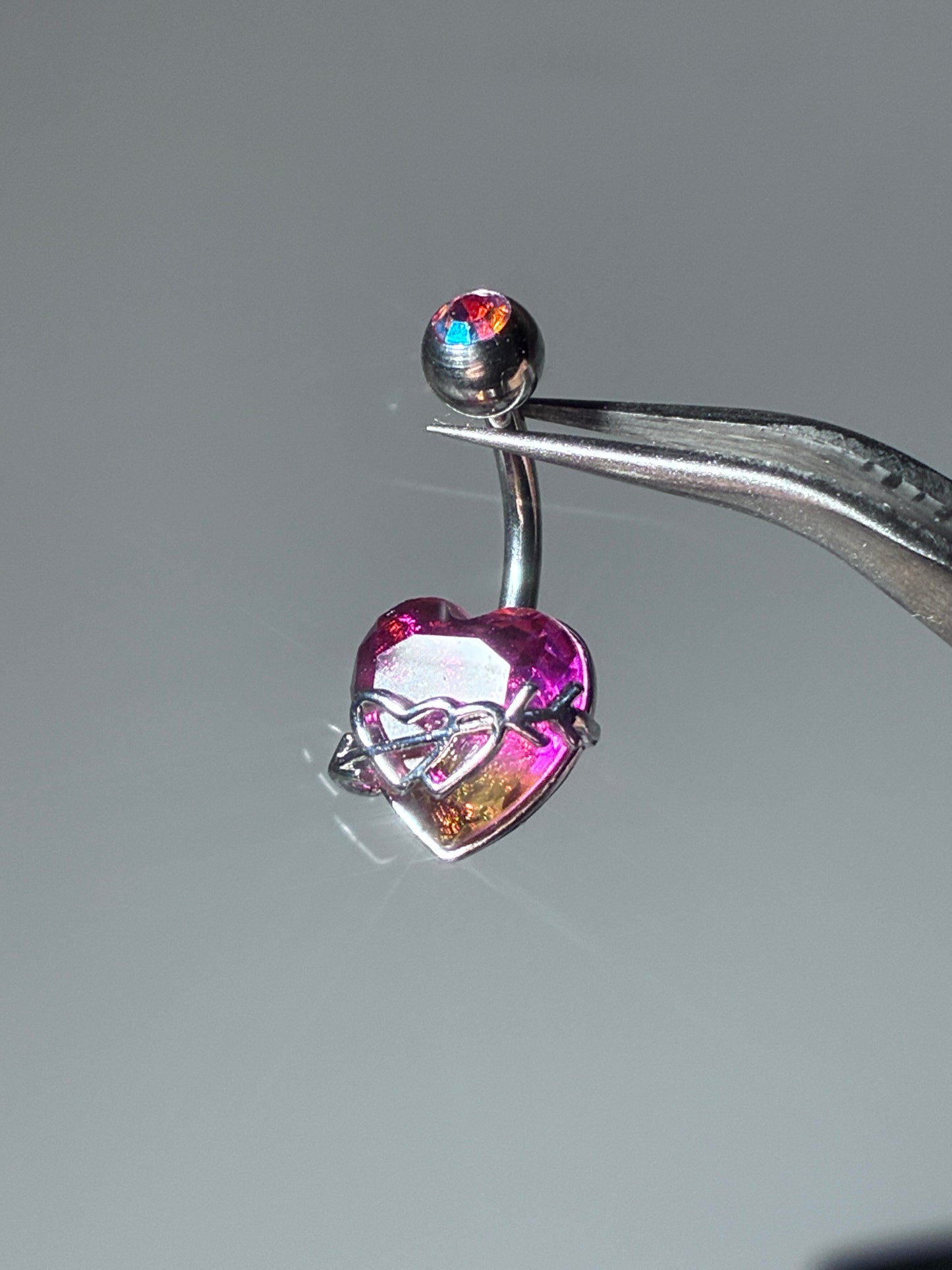 Pink Thorne Belly Button Ring