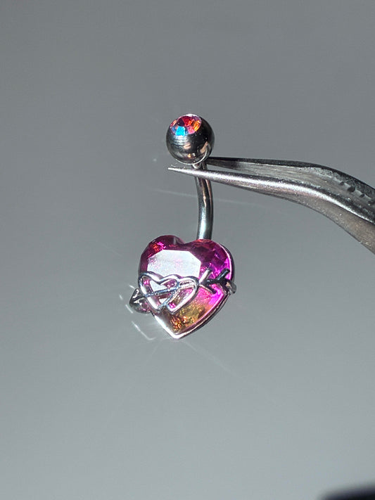 Pink Thorne Belly Button Ring