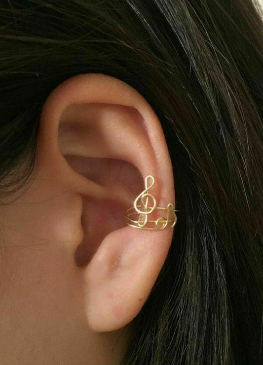 Treble Clef Cuff Earring