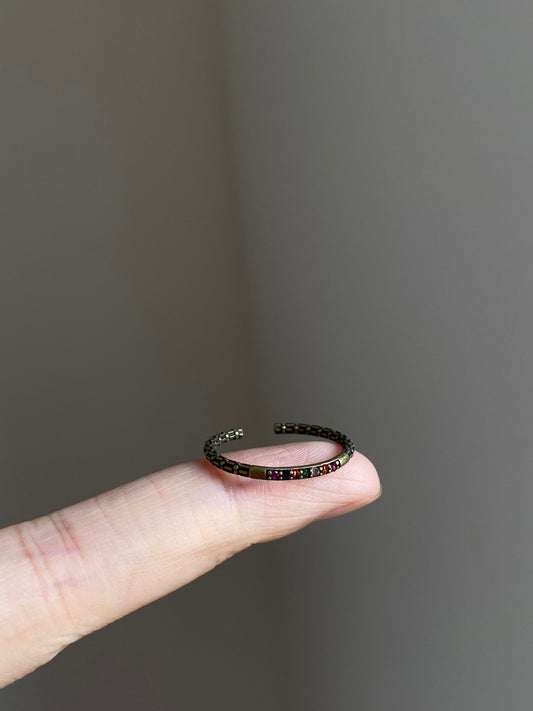Bronze Multicolor Crystal Ring