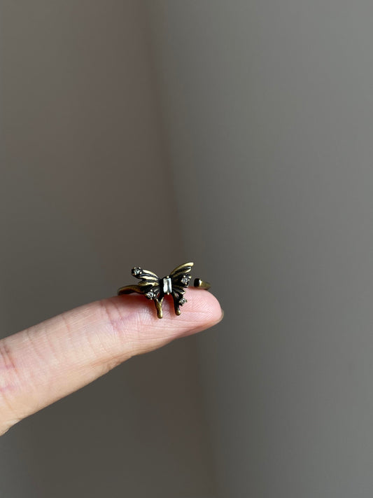 Bronze Vintage Butterfly Ring