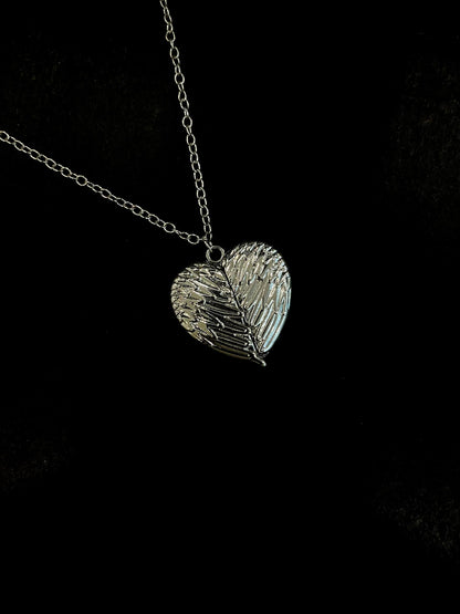 Folding Wings Heart Necklace