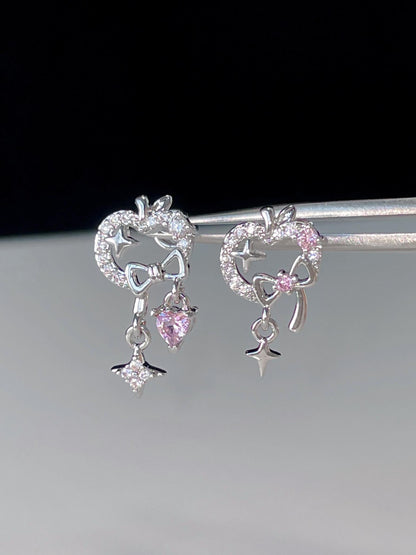 Cute Apple Star Dangle Studs