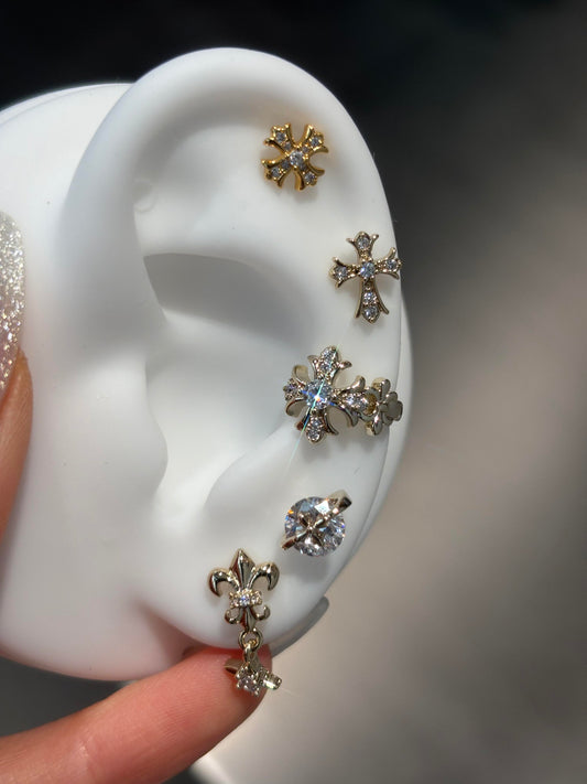 Gold Heritage Gothic Earring Stack