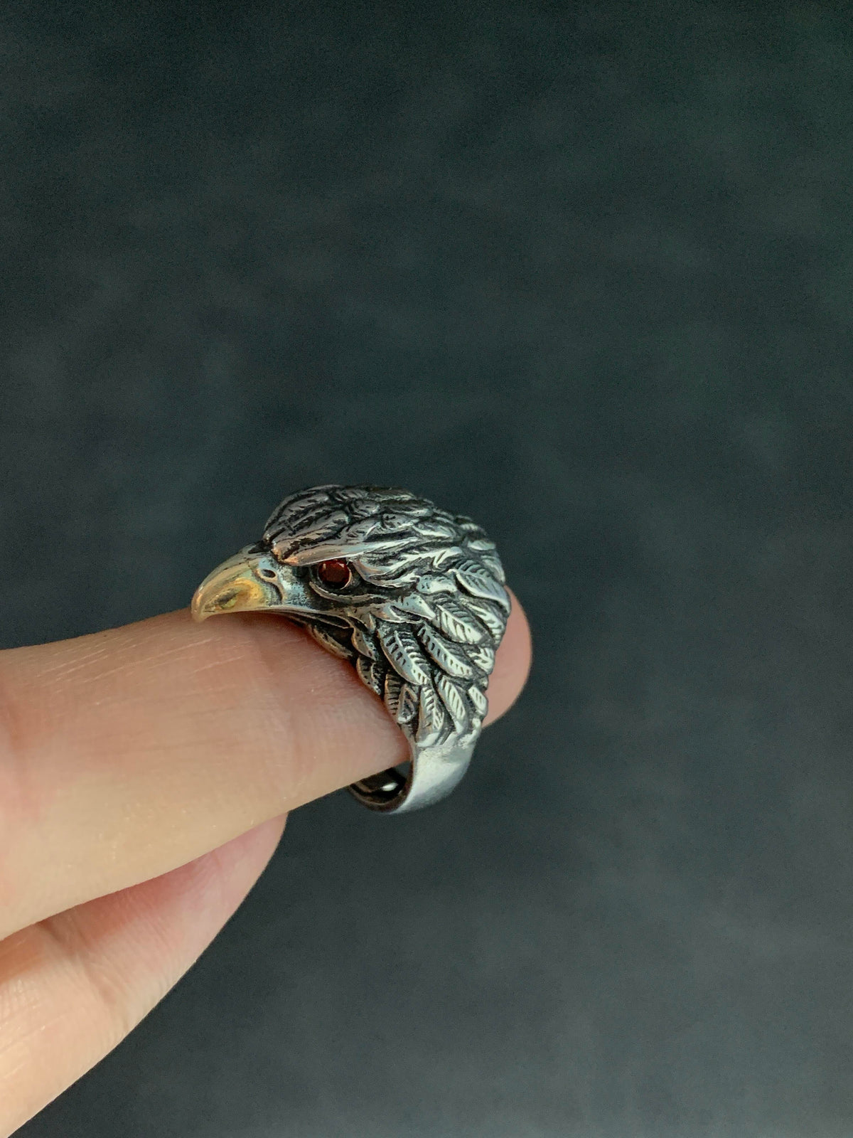 Eagle Head Sterling Ring
