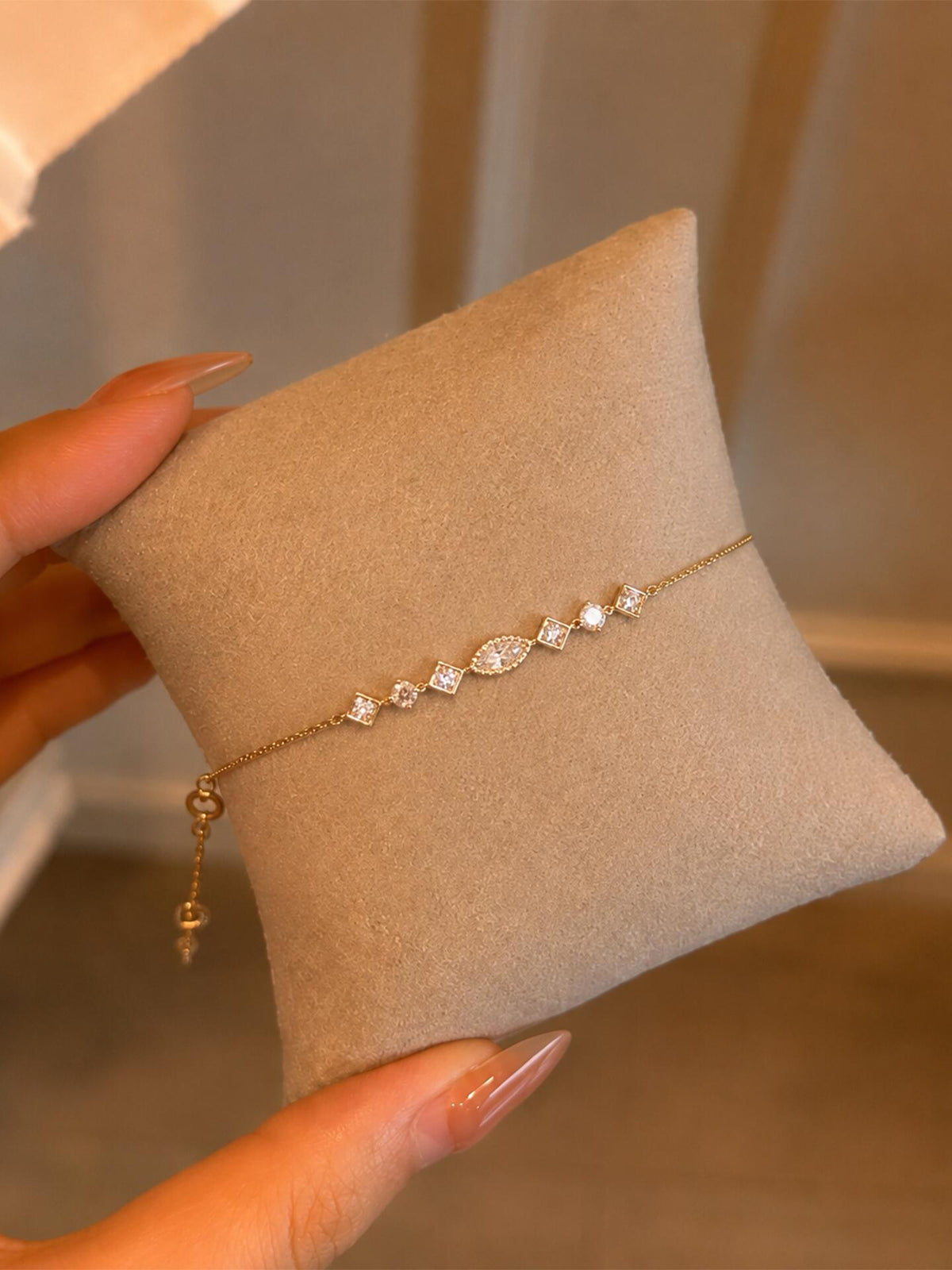 Dainty Diamond Drop Bracelet