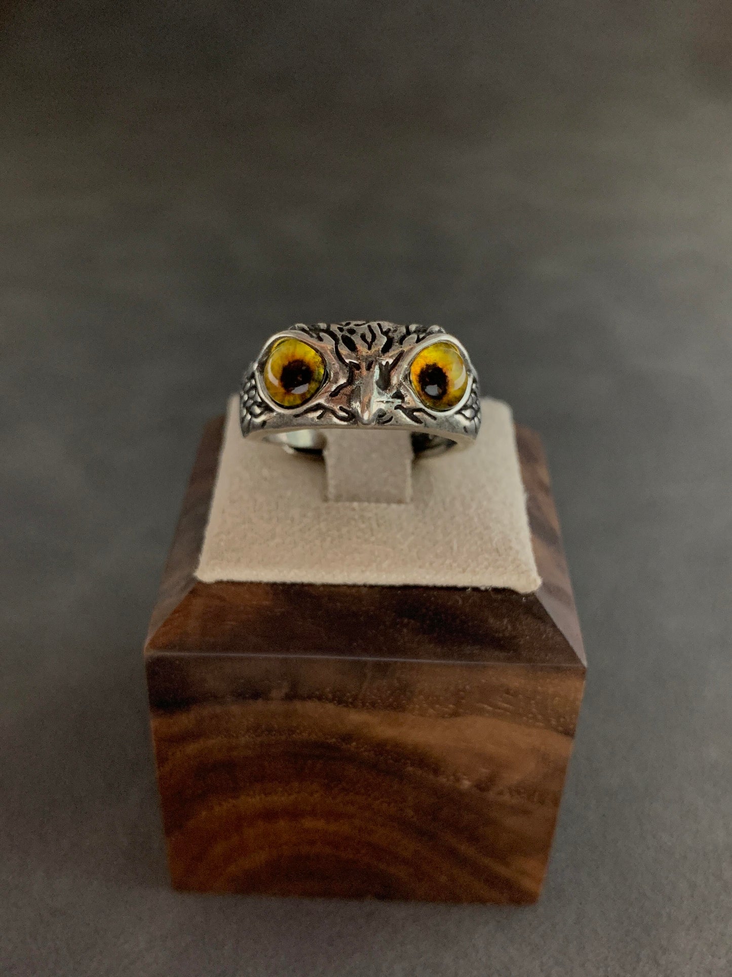 Midnight Sentinel Owl Ring