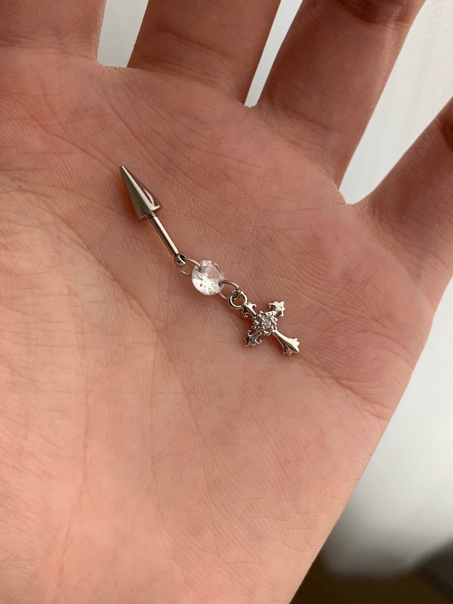 Cross Charm Spike Piercing