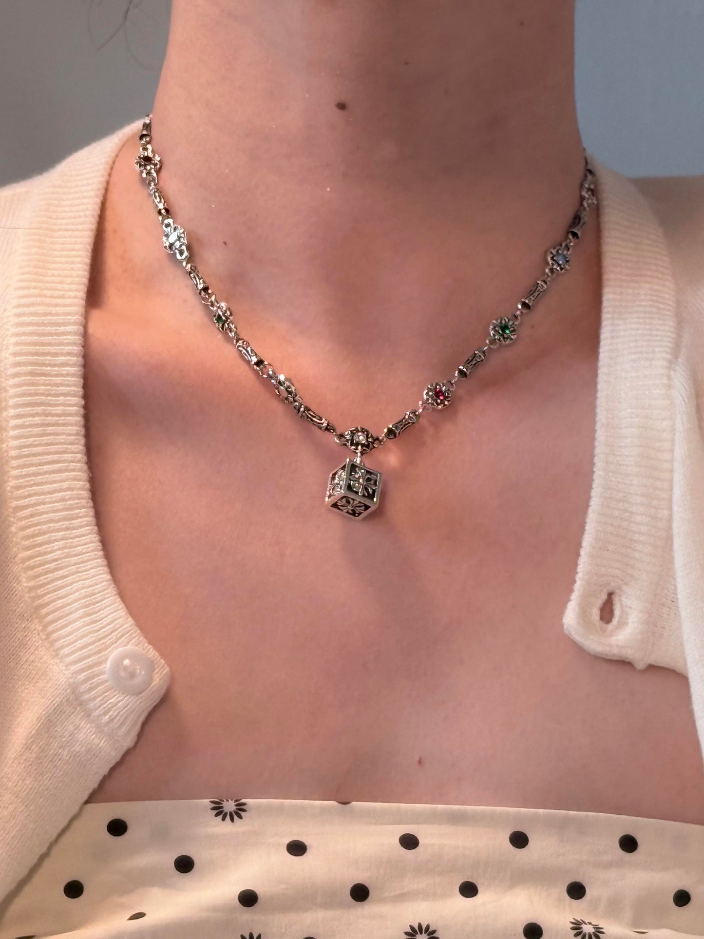 Radiant Cross Cube Necklace