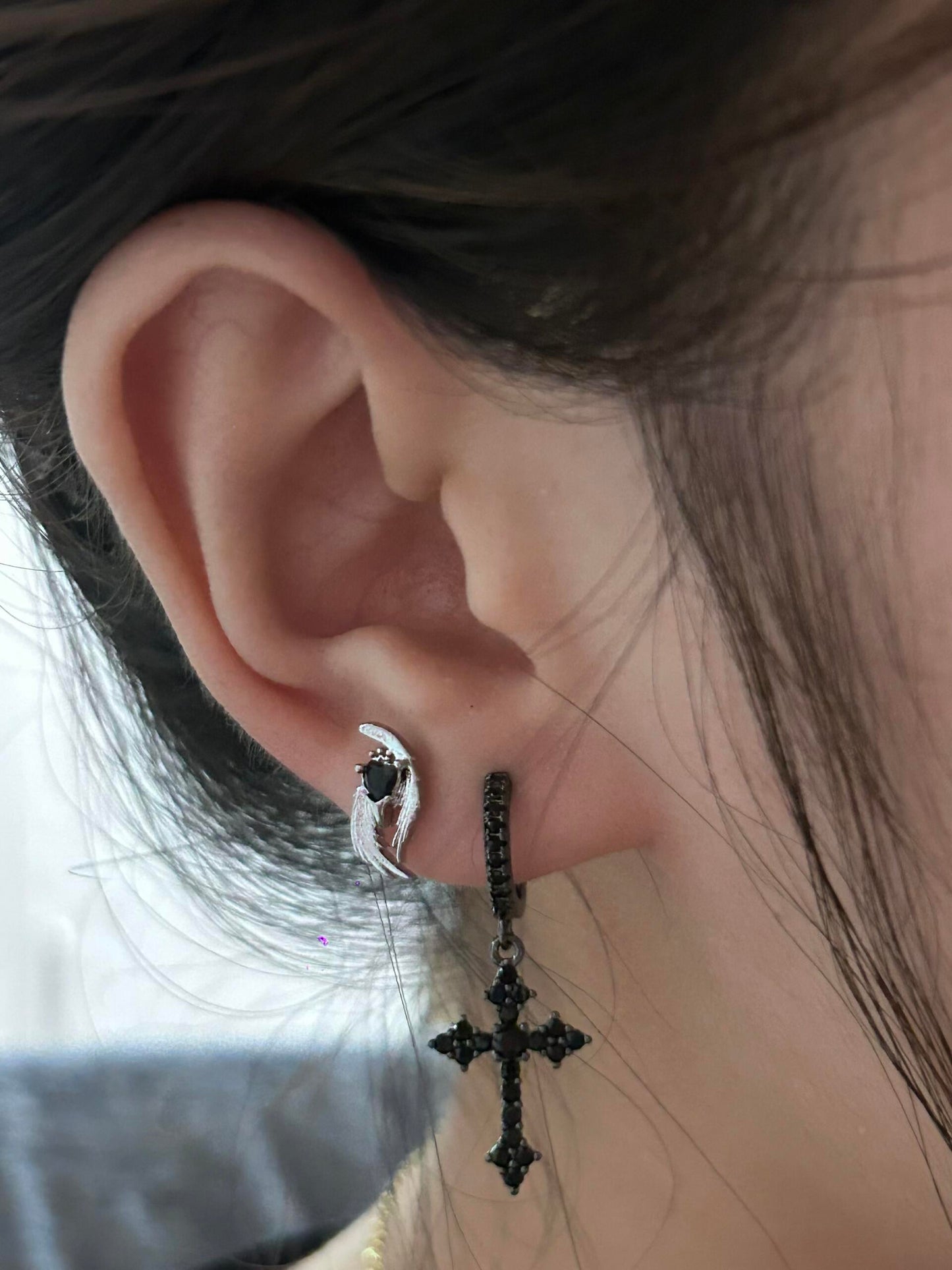 Fallen Angel Stacked Earring Set
