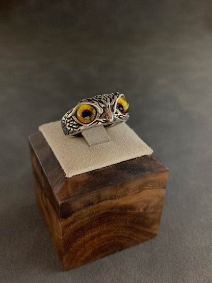 Midnight Sentinel Owl Ring