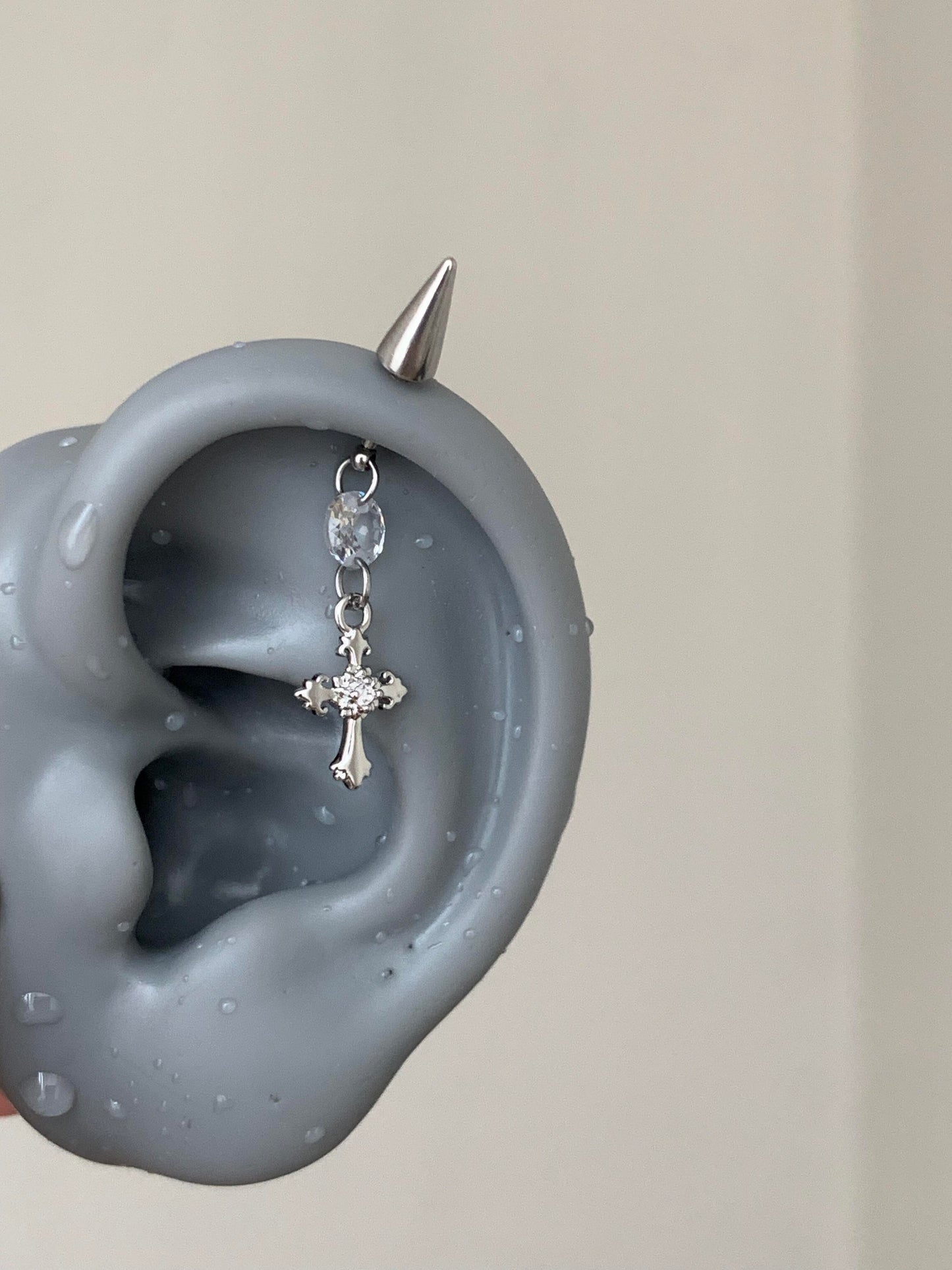 Cross Charm Spike Piercing