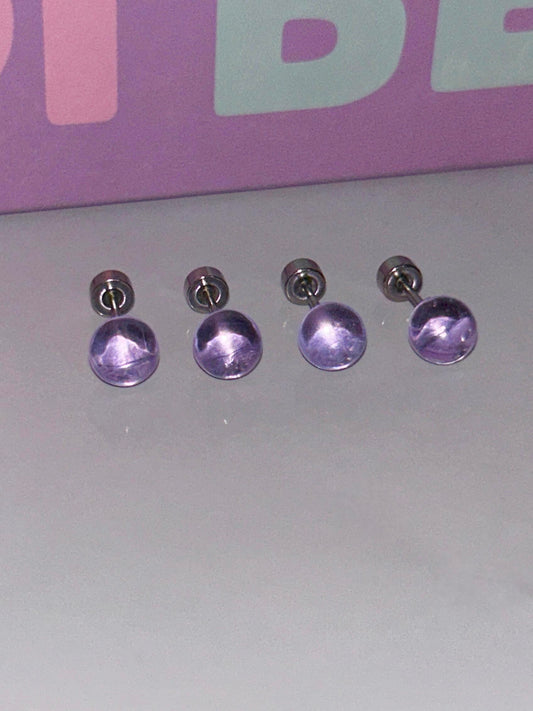 Violet Mist Orb Earrings