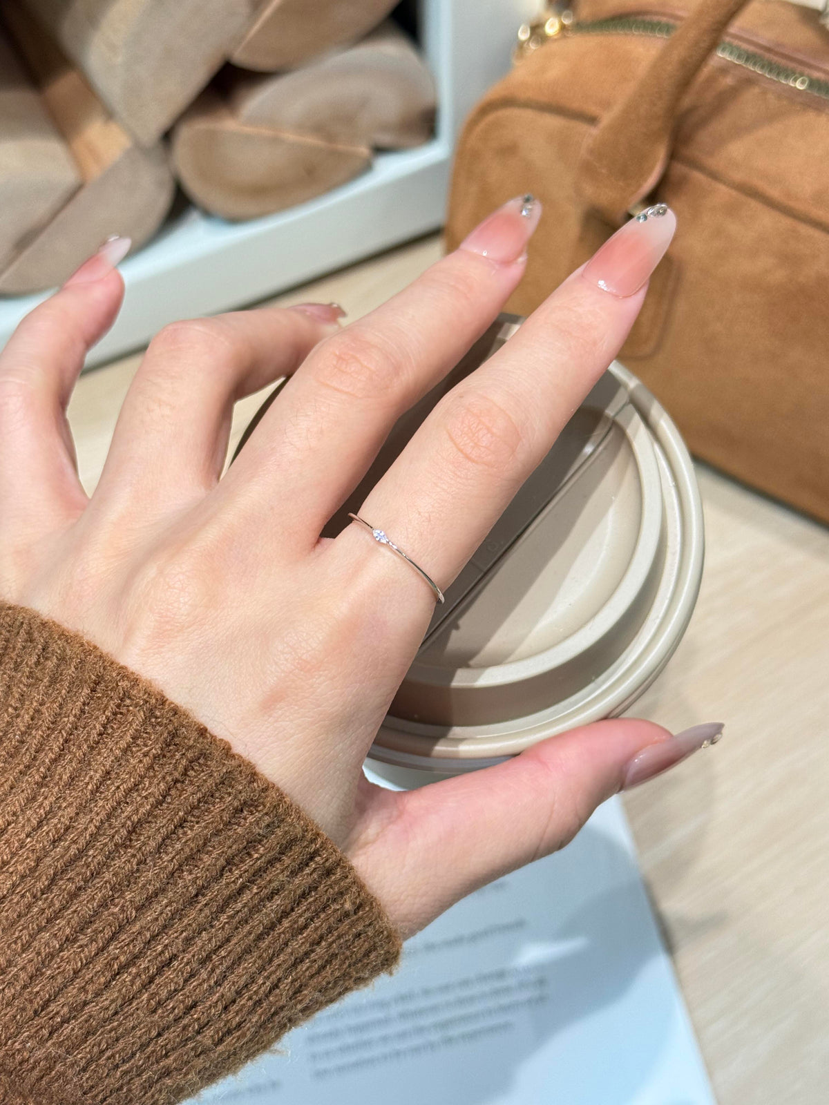 Fine Line Diamond Ring