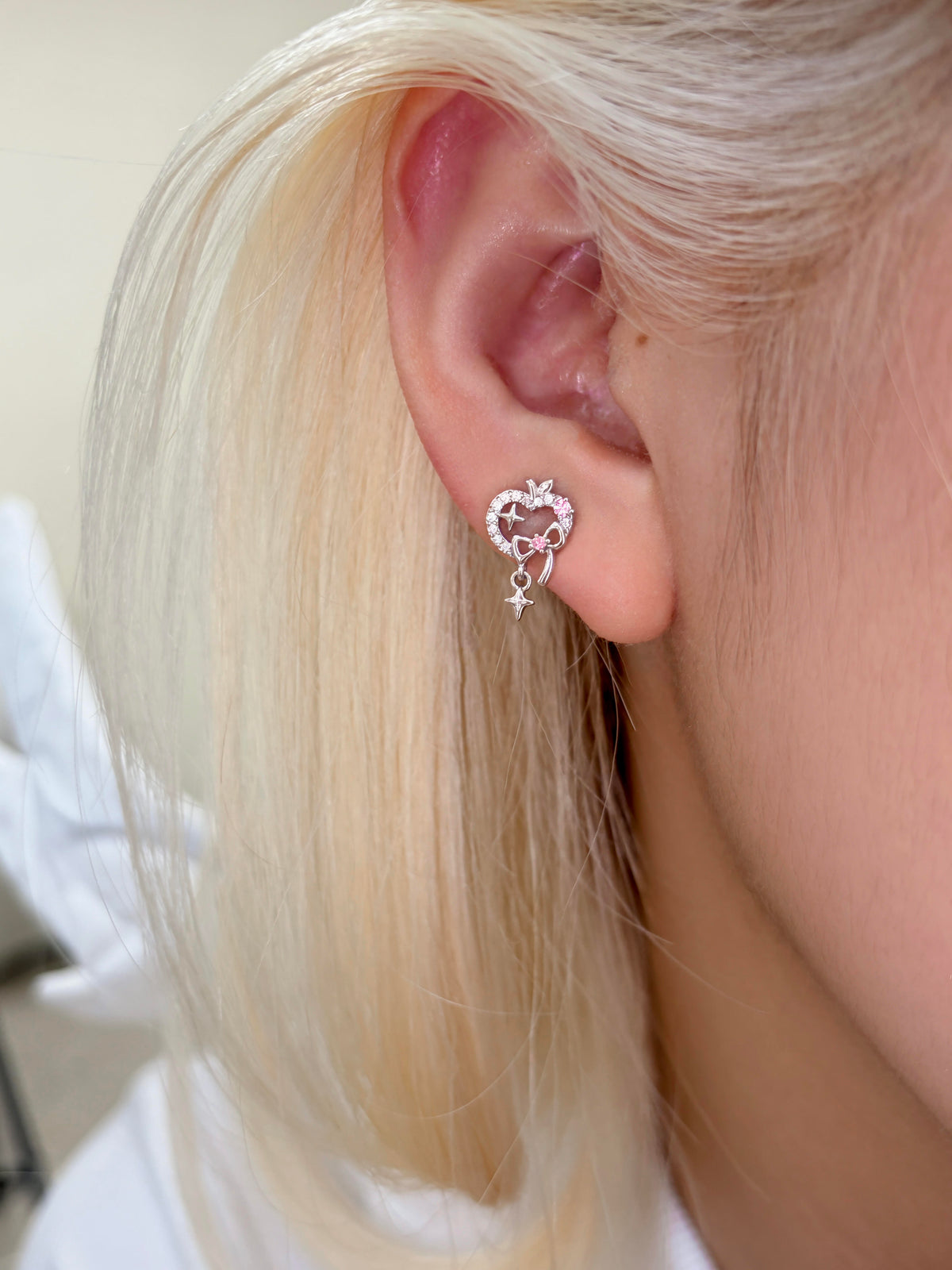 Cute Apple Star Dangle Studs