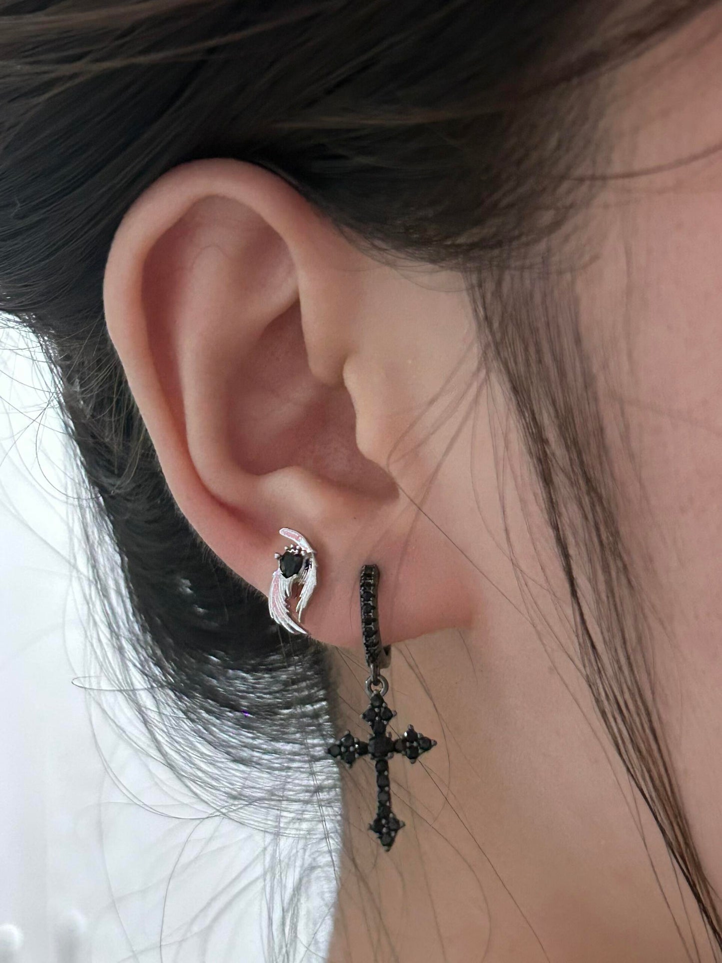 Fallen Angel Stacked Earring Set