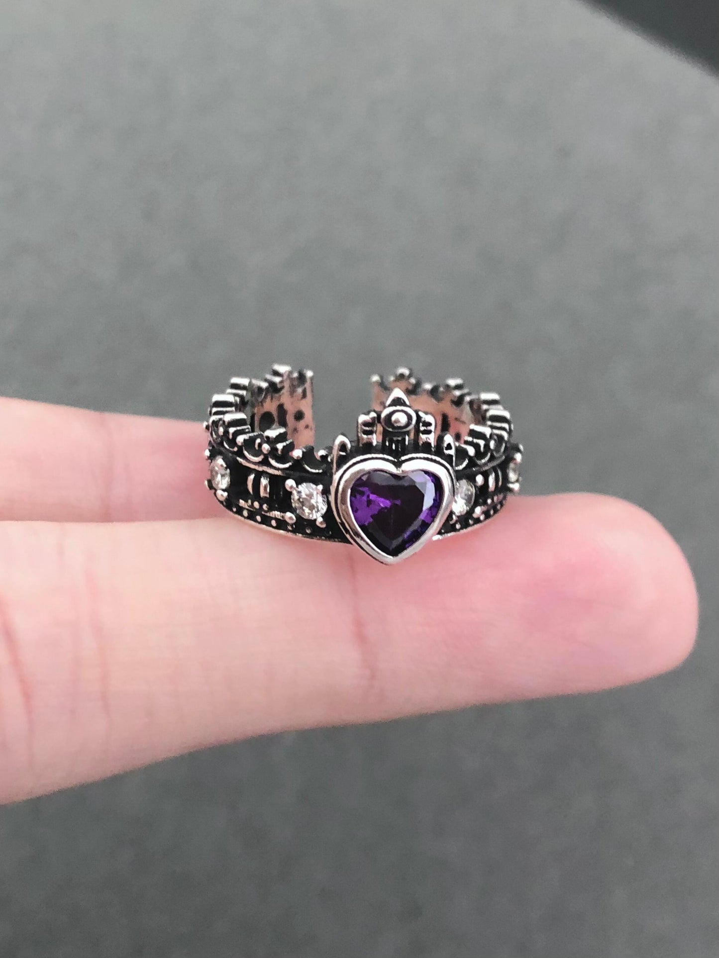 Royal Amethyst Heart Ring