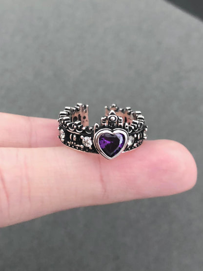 Royal Amethyst Heart Ring