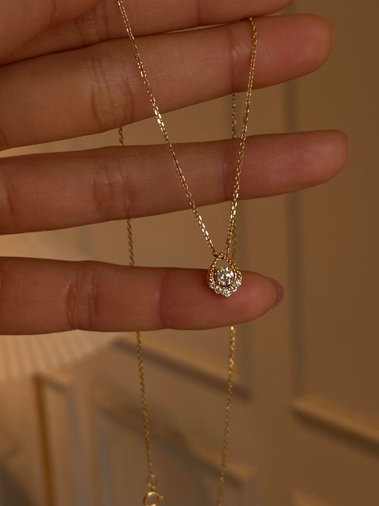 Silver Nova Teardrop Necklace