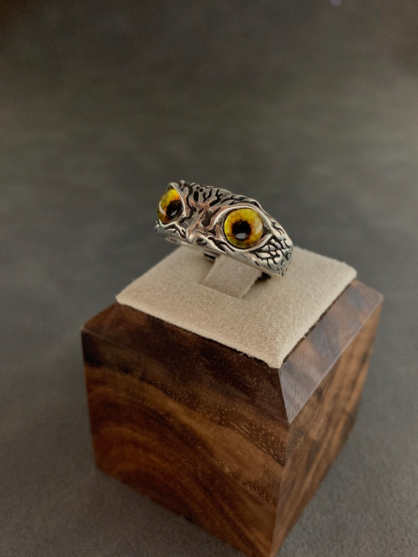 Midnight Sentinel Owl Ring