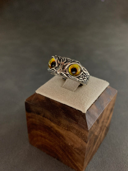 Midnight Sentinel Owl Ring