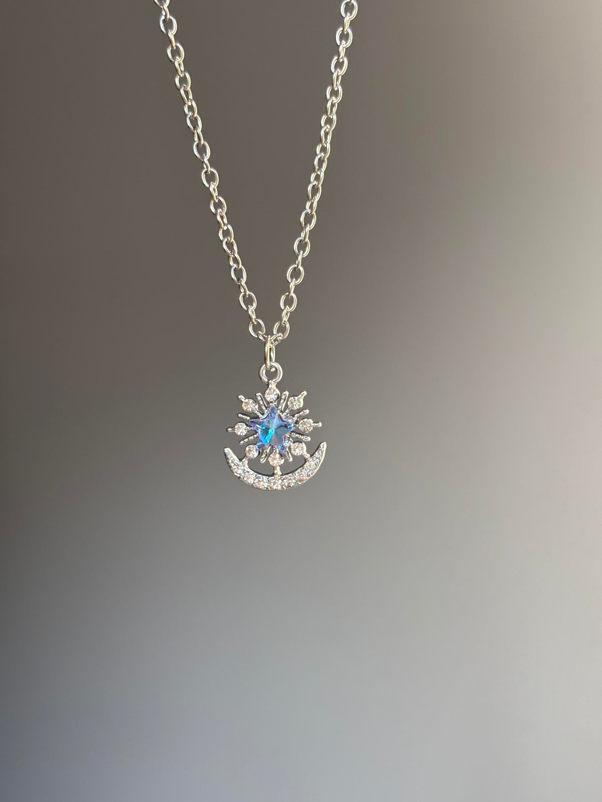 Iridescent Star Moon Necklace