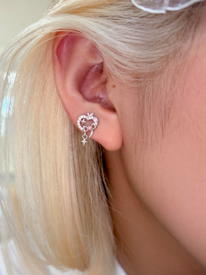 Cute Apple Star Dangle Studs