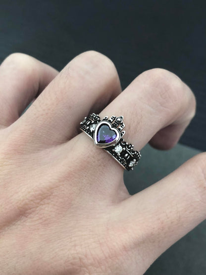 Royal Amethyst Heart Ring