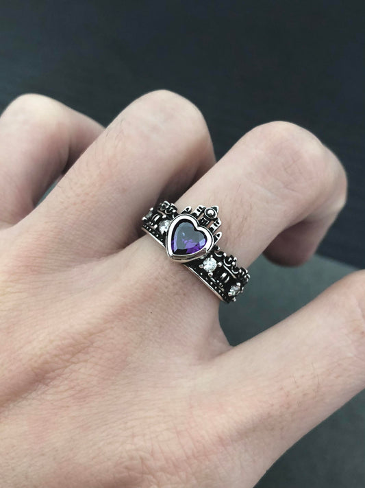 Royal Amethyst Heart Ring