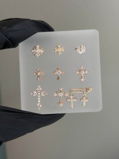 Gold Heritage Gothic Earring Stack