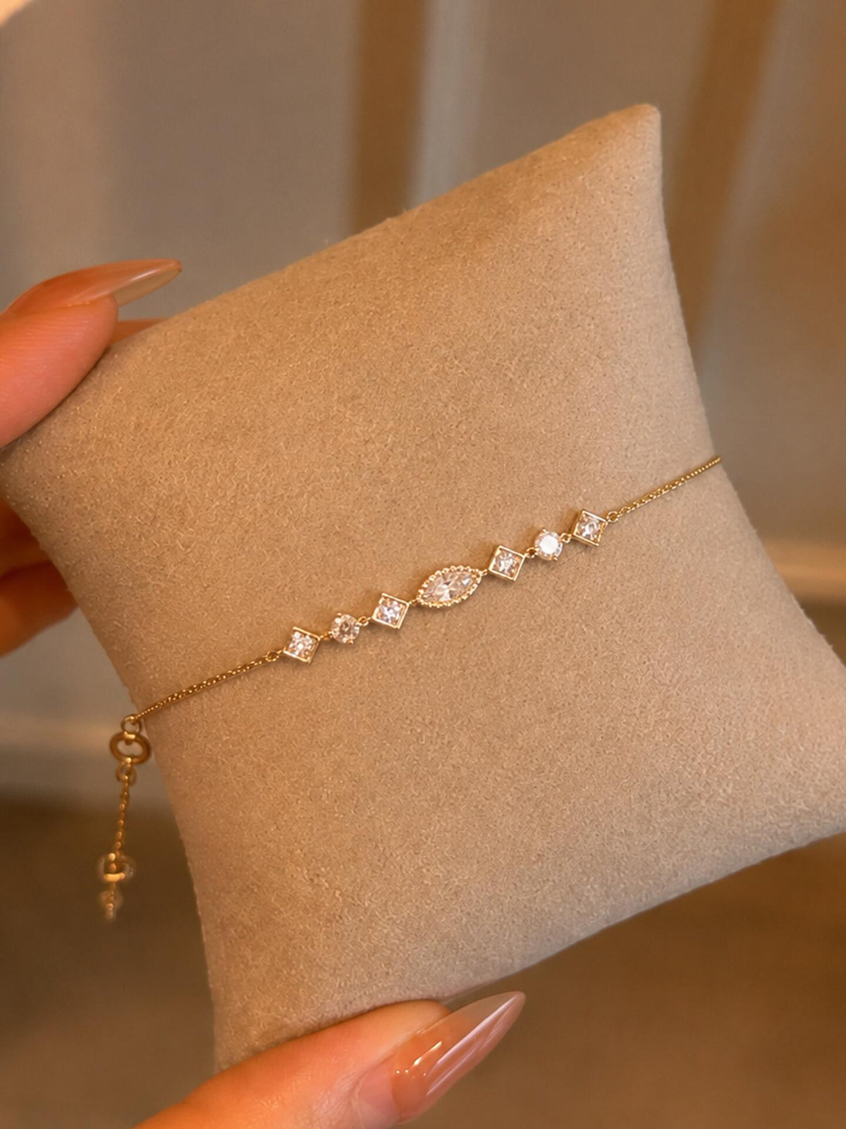 Dainty Diamond Drop Bracelet